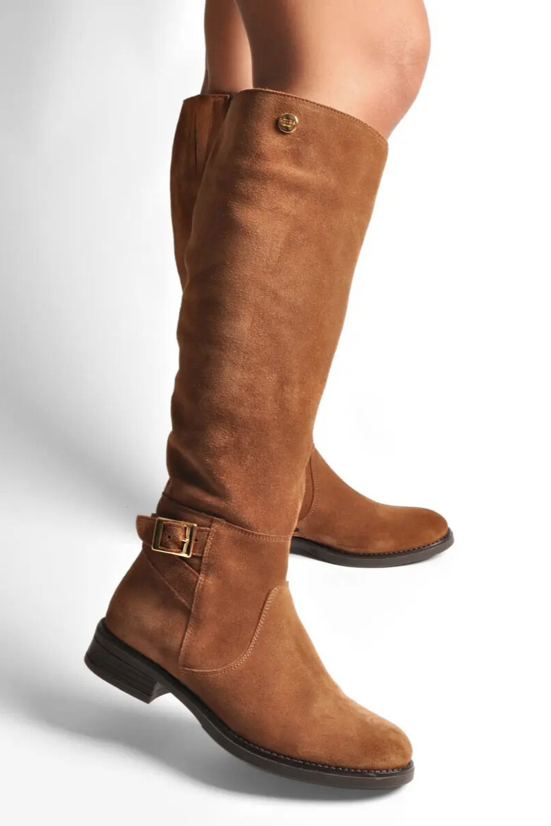 Bota cano alto Camurça Whisky - RUIKA (PRE-ORDER)
