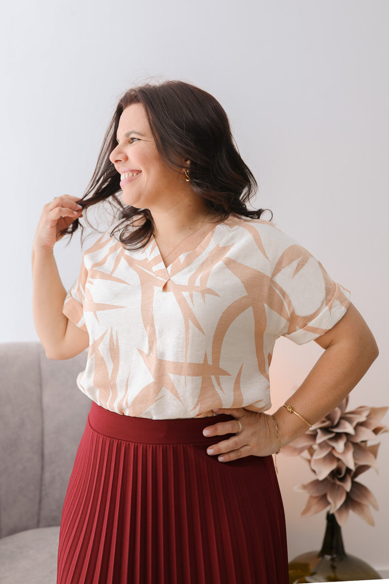 Blusa Follaje Beige