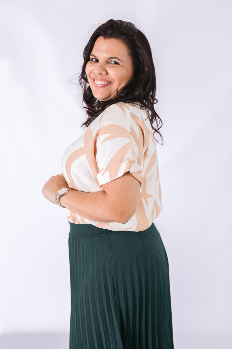 Blusa Follaje Beige
