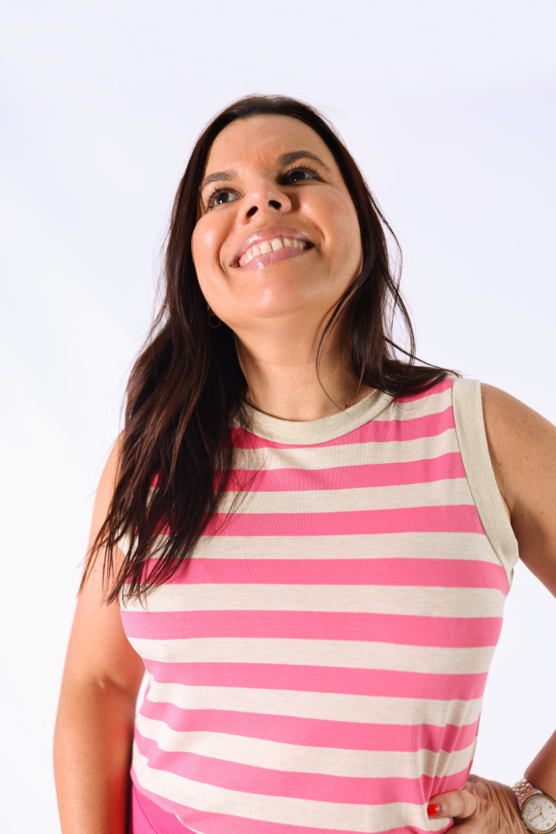 Blusa Yara Riscas Rosa