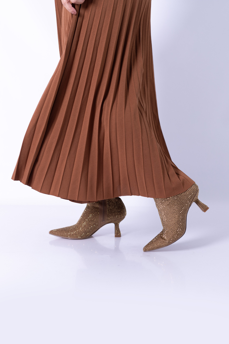 Bota con Brillo Dorada - CORINA