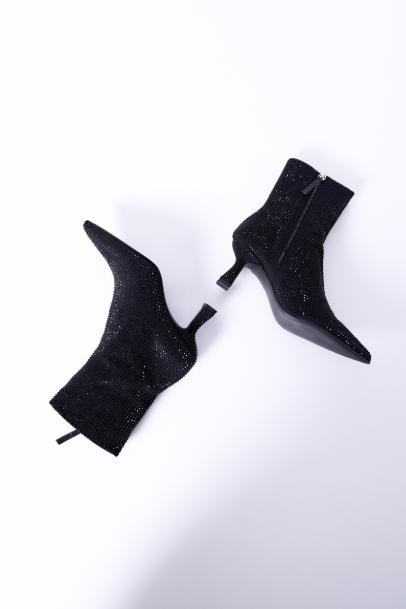 Bota com Brilho Preta - CORINA