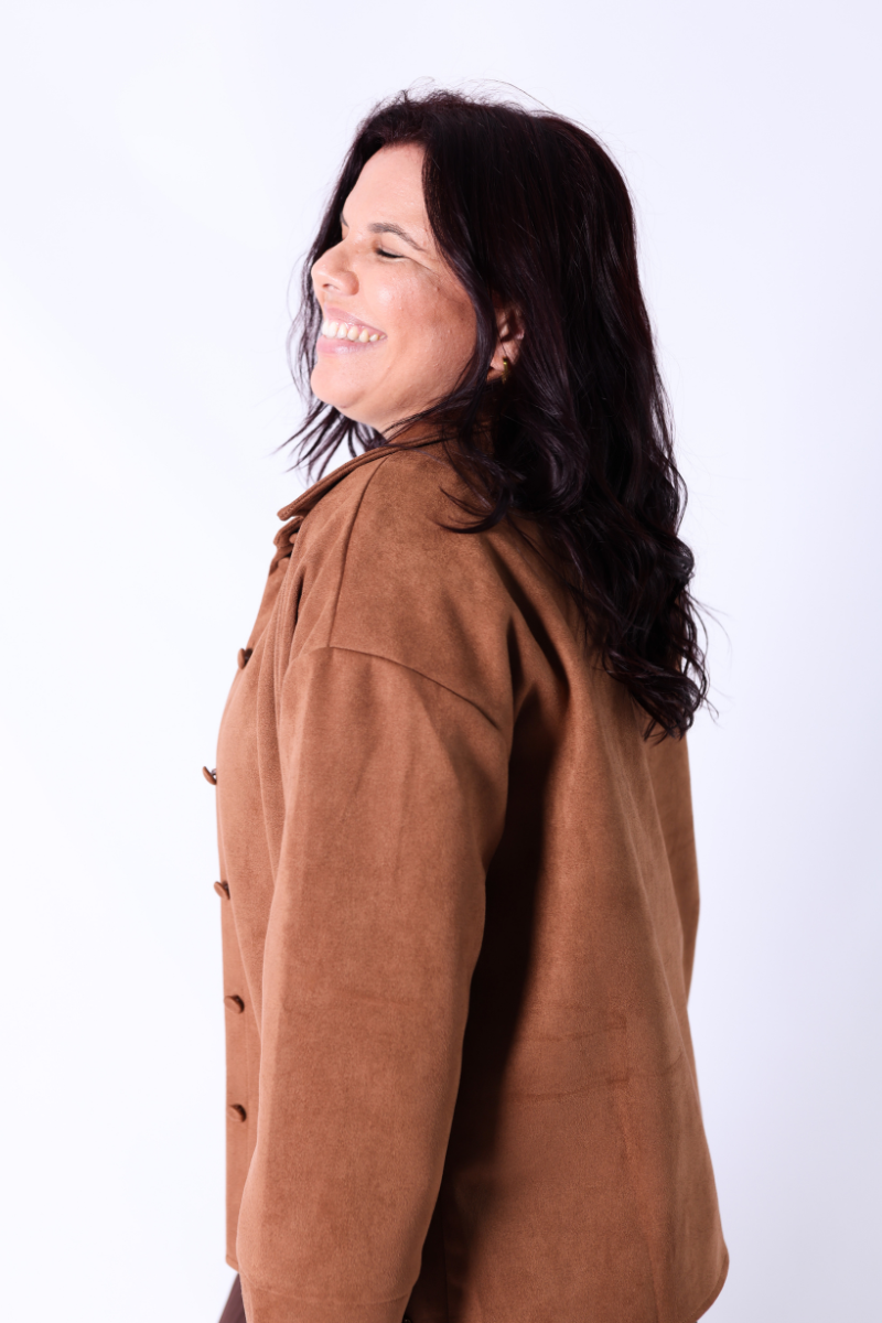 Camisa Oversize con botones Camel - RUGA