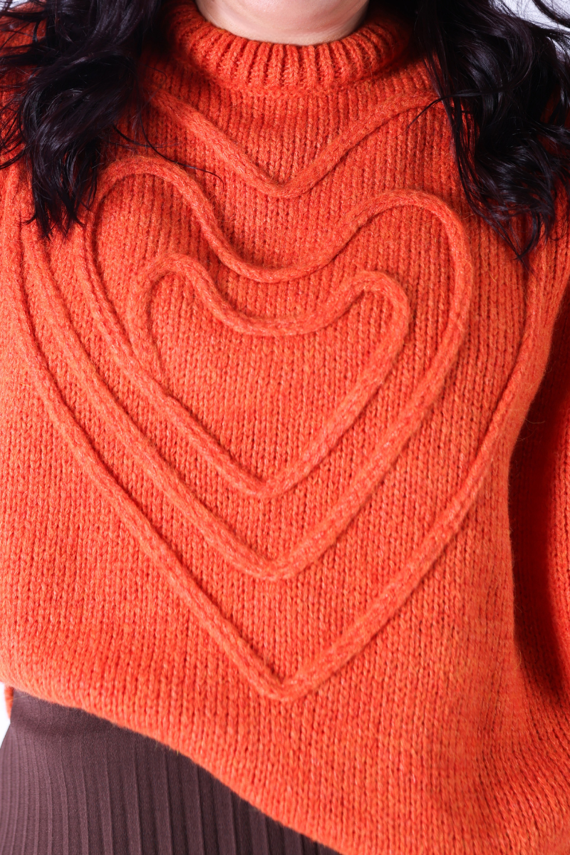 Pull Cœur Orange – RUGA