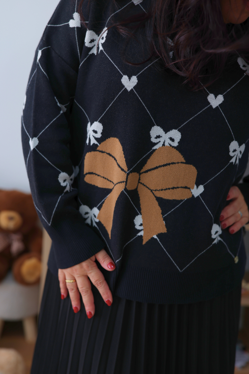 Jersey de Navidad Negro con Lazo – RUGA