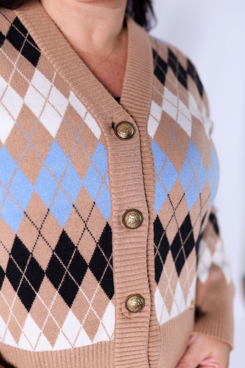 Chaqueta Rombos Camel - RUGA