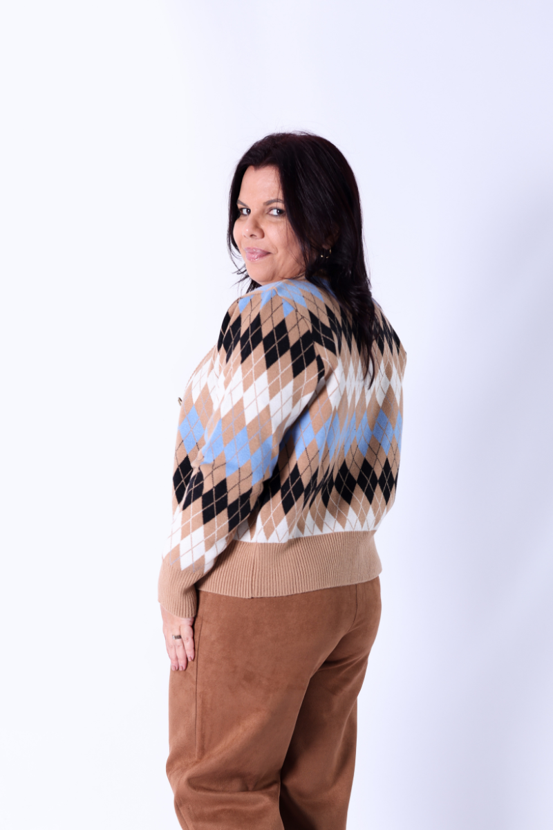 Chaqueta Rombos Camel - RUGA