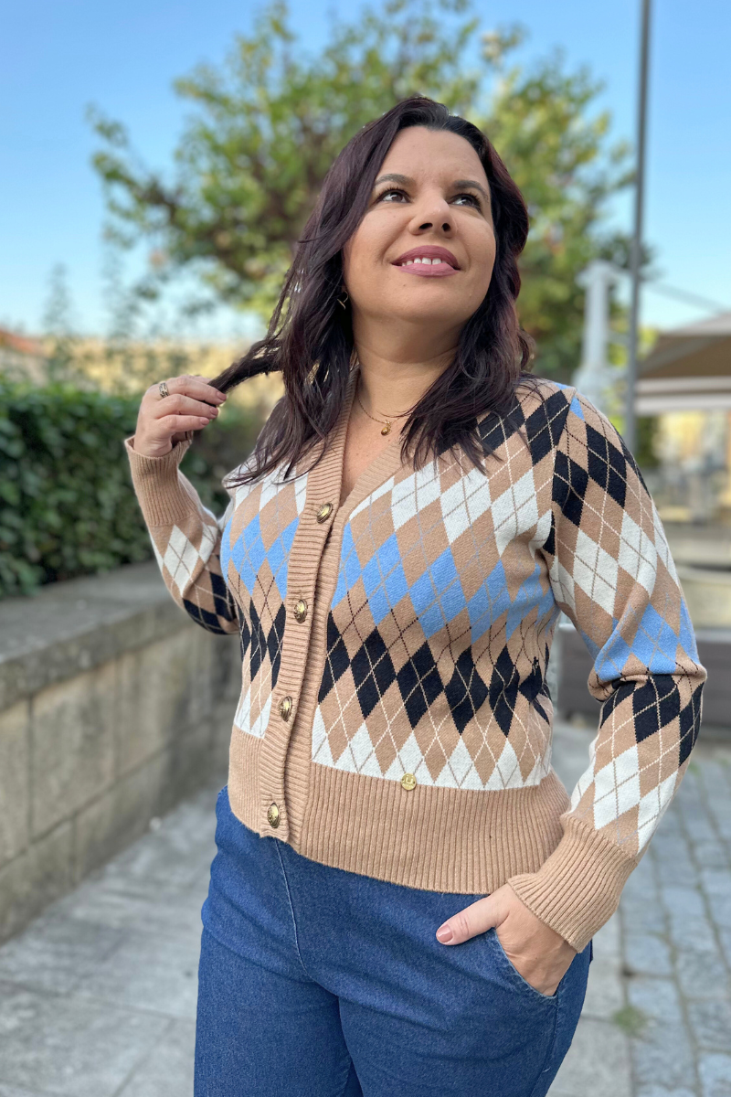 Chaqueta Rombos Camel - RUGA