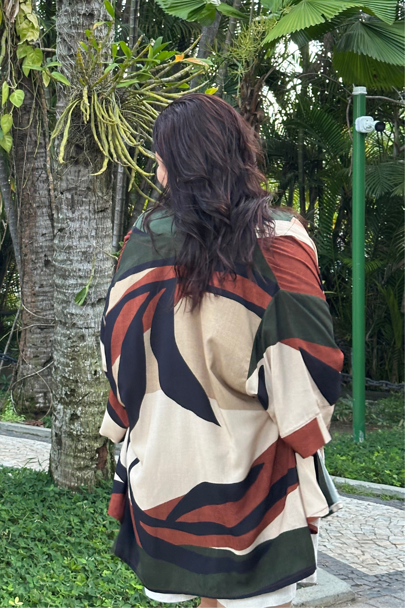 Kimono Estampado Geométrico