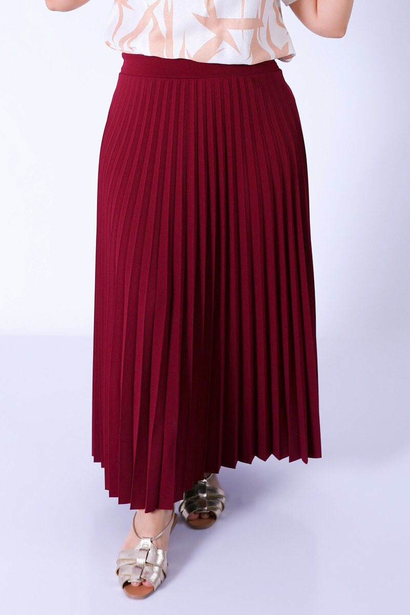 Saia Plissada Lara Bordô