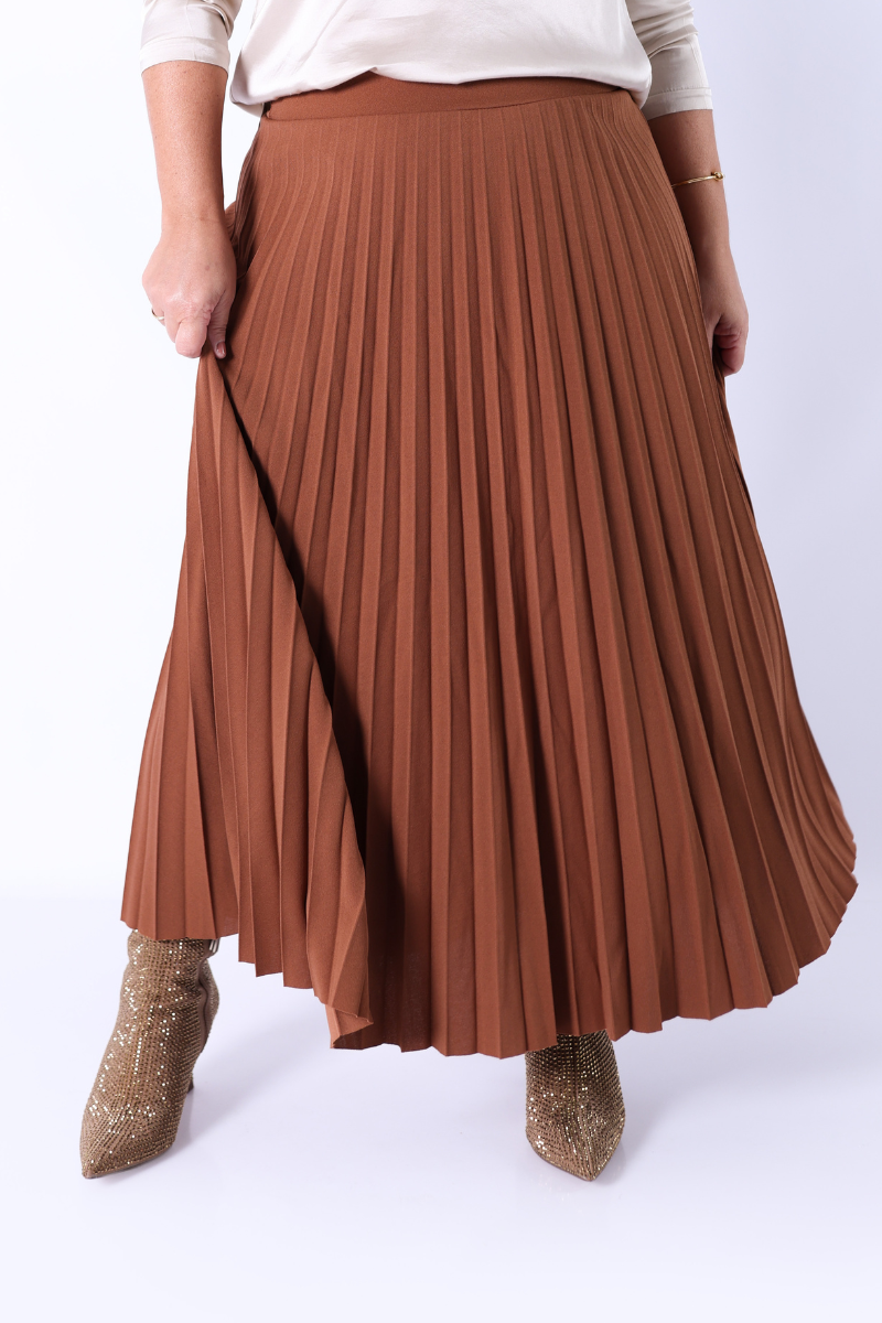 Falda Plisada Lara Marrón