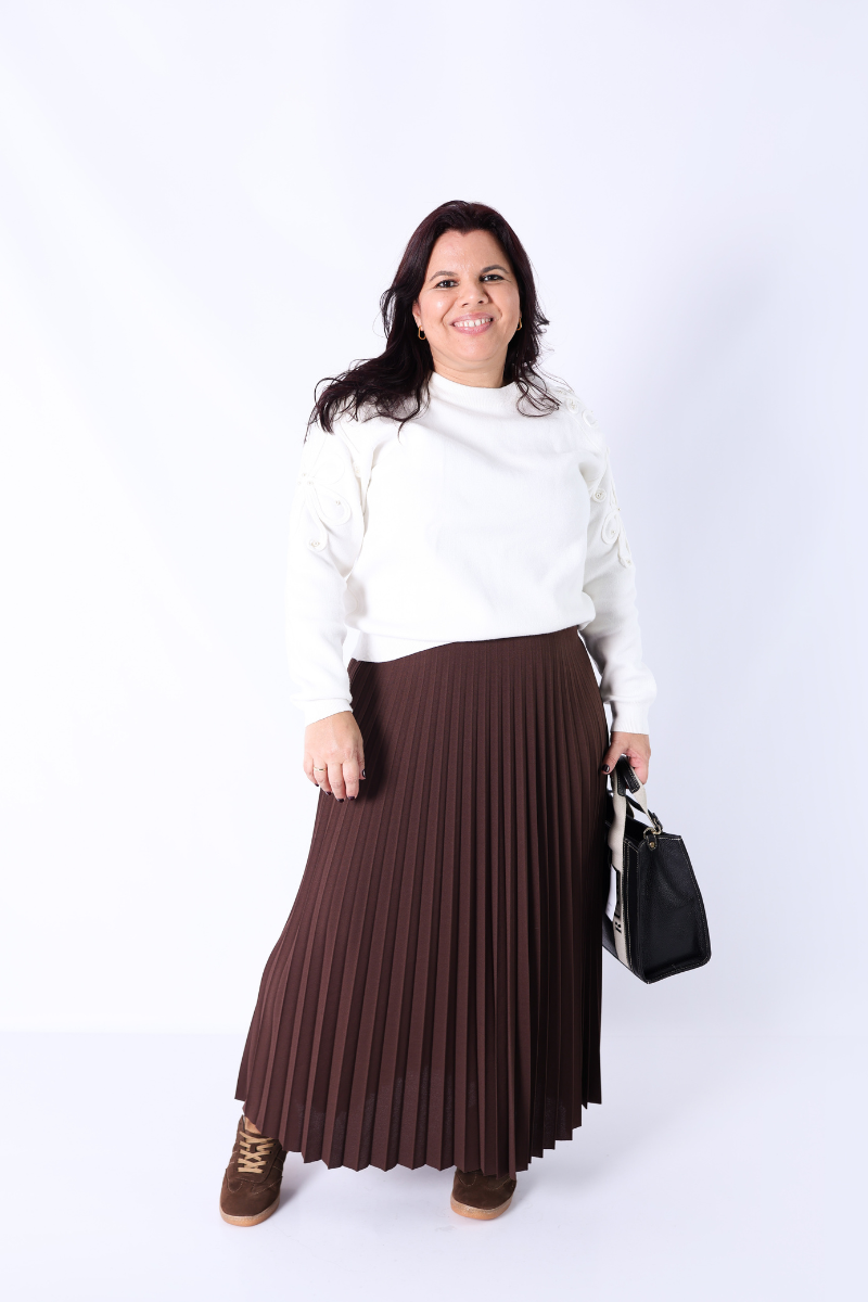 Falda Plisada Lara Chocolate