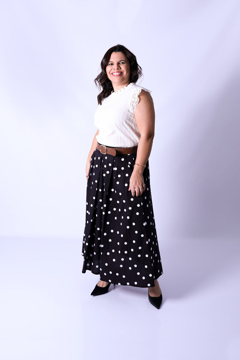 Falda Dots Negra
