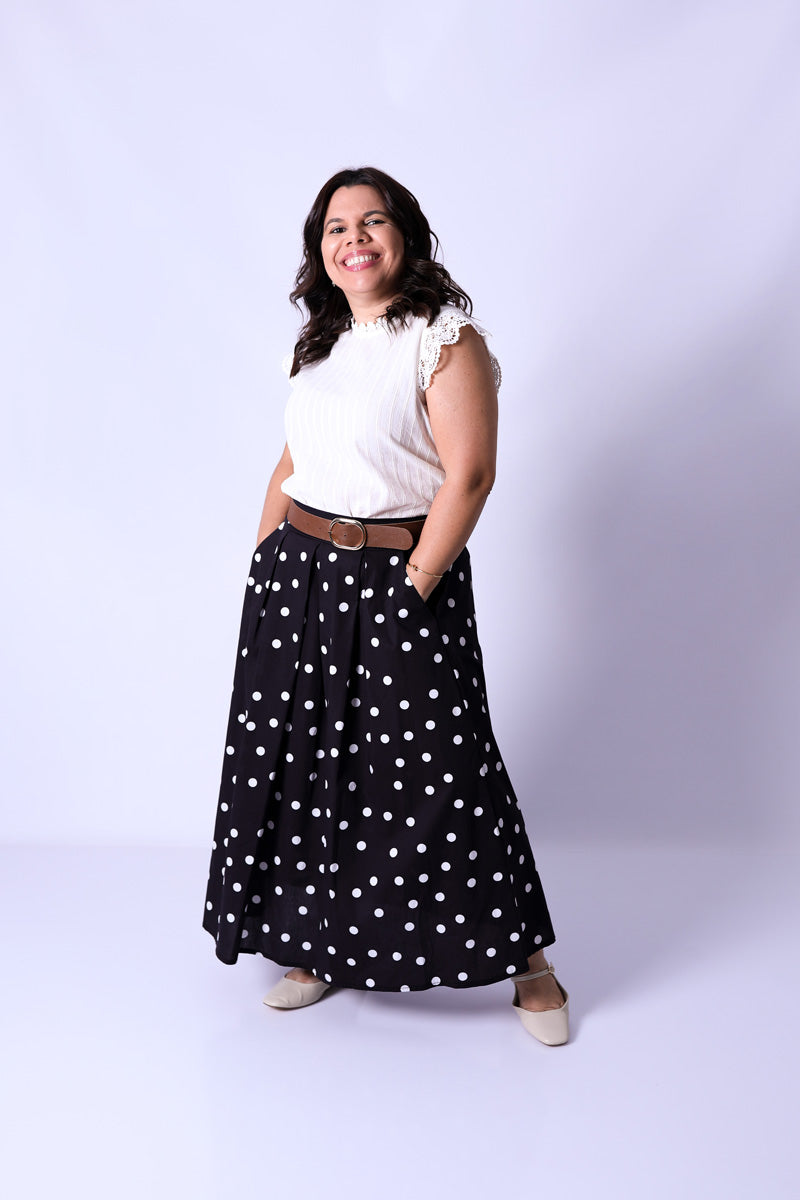 Falda Dots Negra