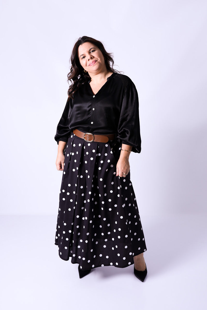 Falda Dots Negra