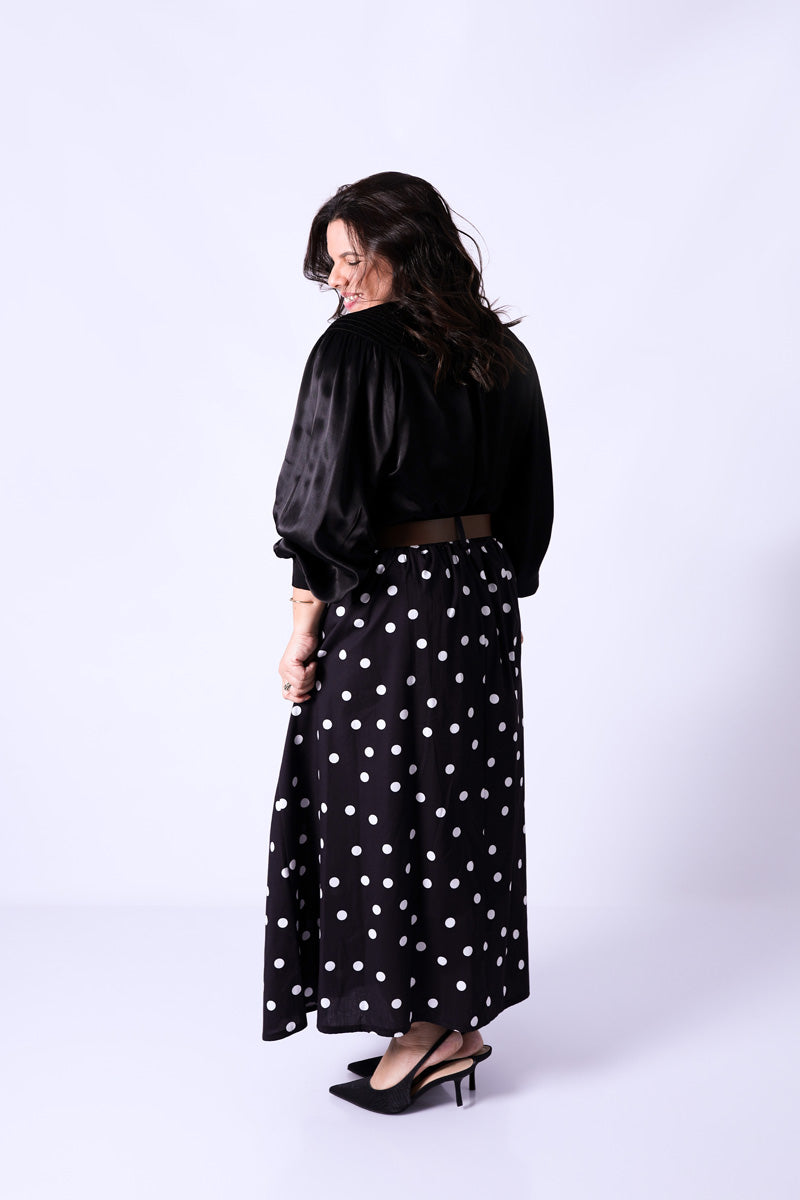 Falda Dots Negra