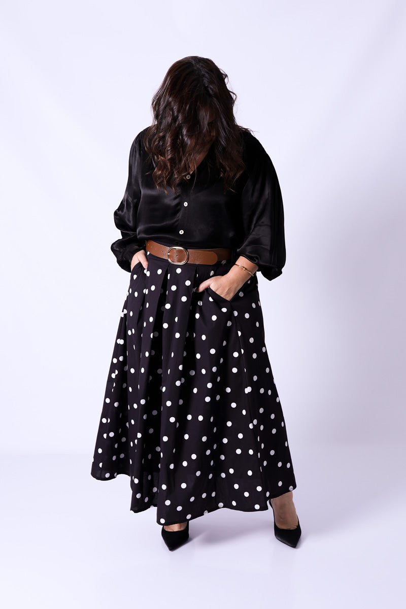 Falda Dots Negra