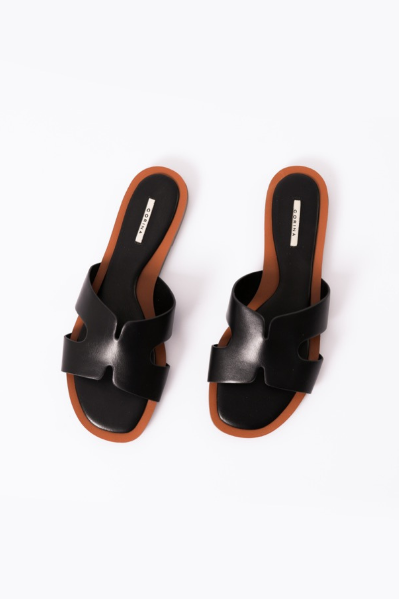 Sandalia Plana Negra - CORINA