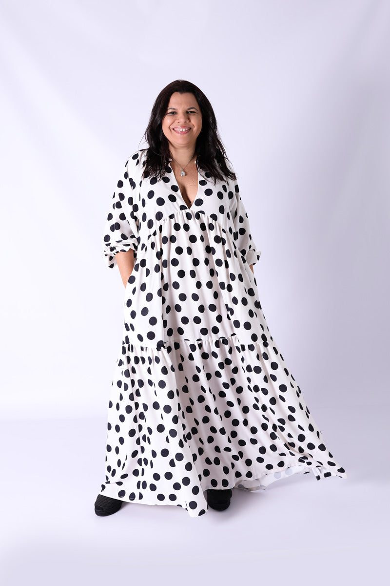 Vestido Folhos Dots - BOHOME