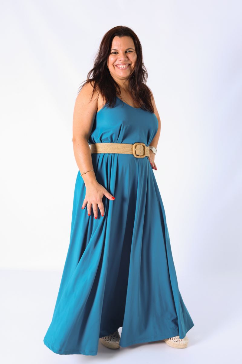 Vestido con tirantes ajustables Petróleo - RUGA