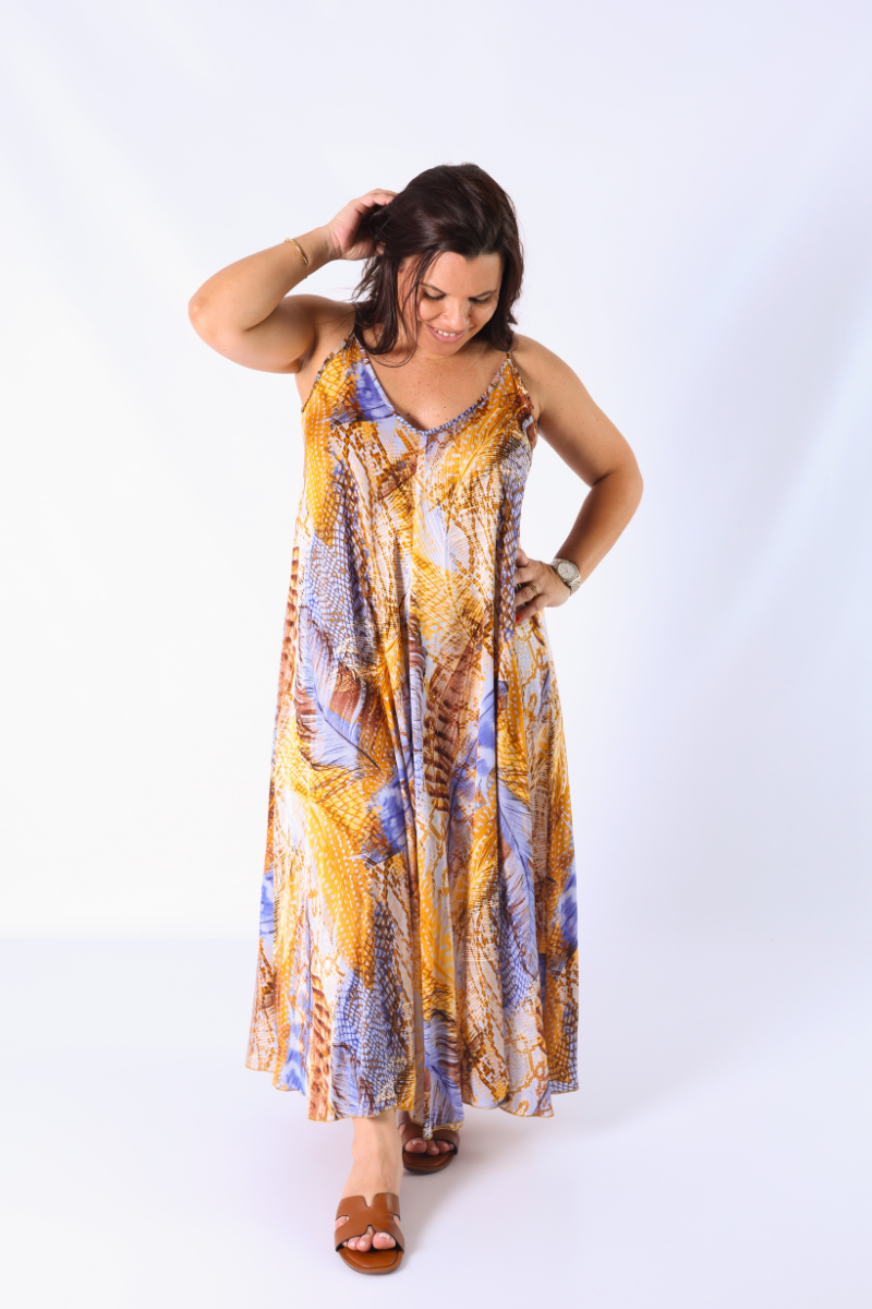 Vestido de tirantes finos con estampado floral - RUGA