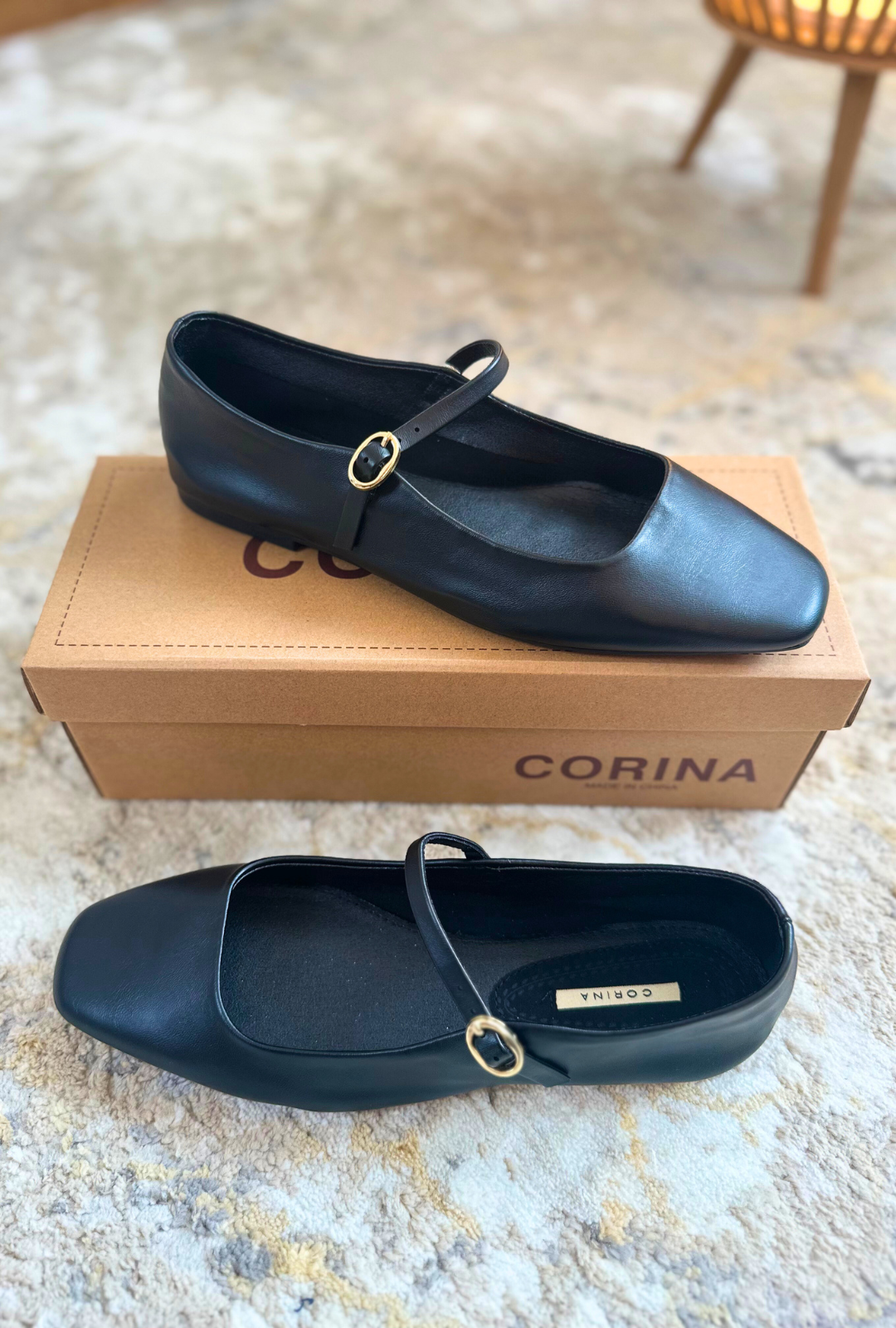Bailarina Mary Jane Preto - CORINA