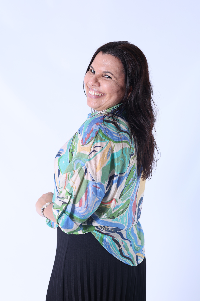 Blusa Botones Estampado Abstracto Verde