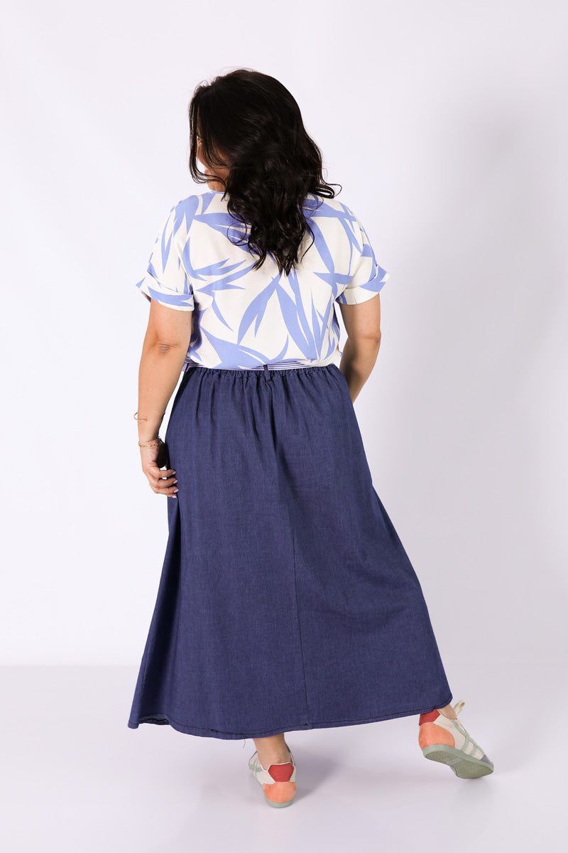 Blusa Follaje Azul