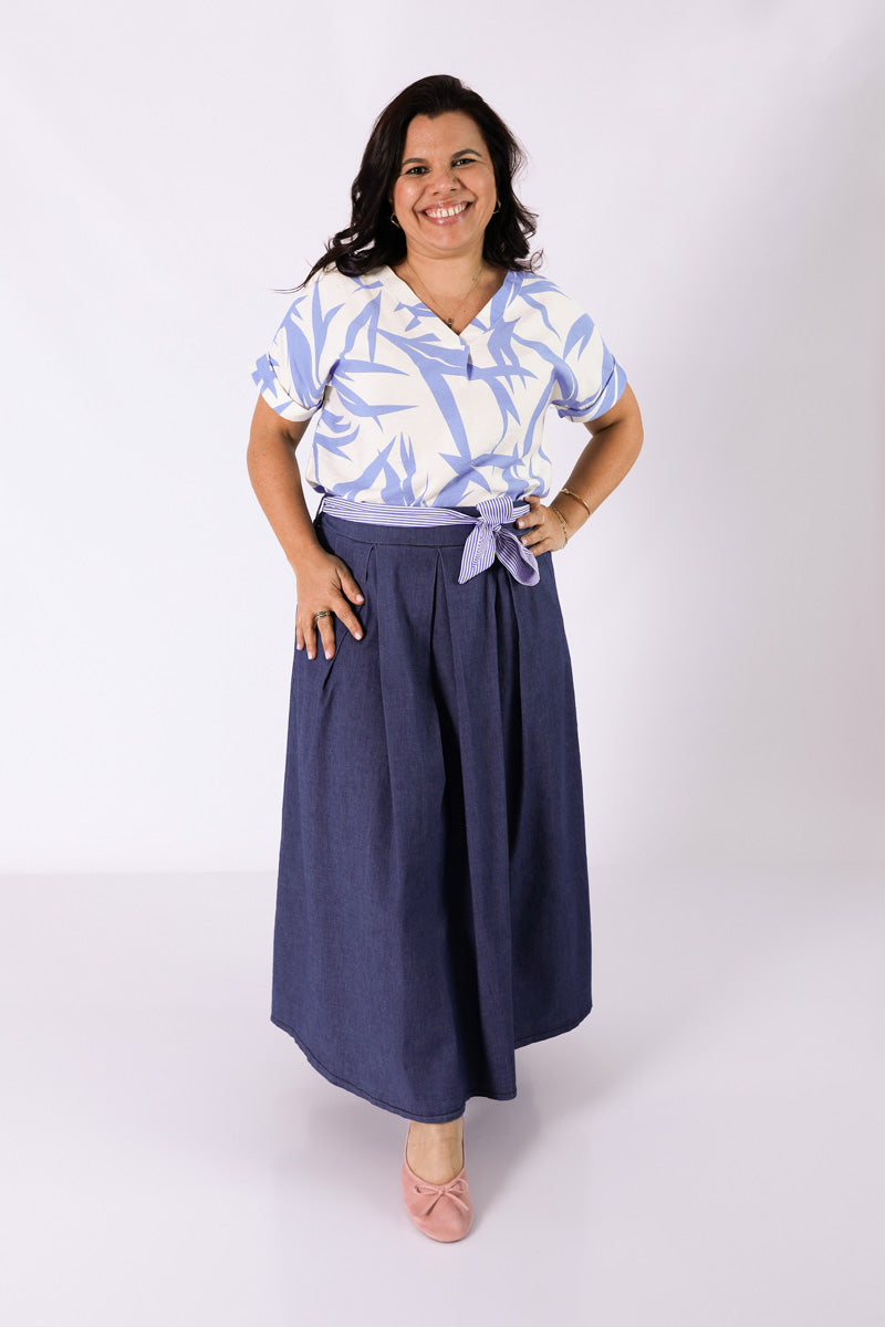 Blusa Follaje Azul