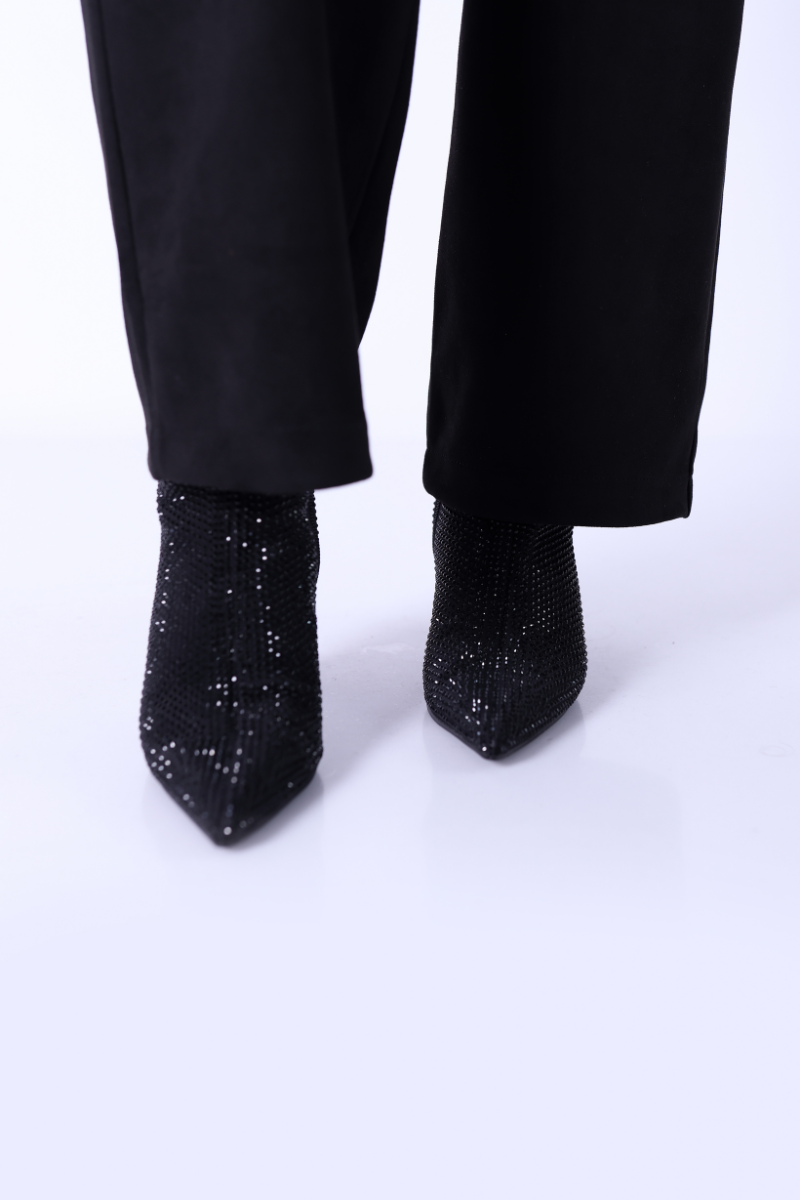 Bota com Brilho Preta - CORINA