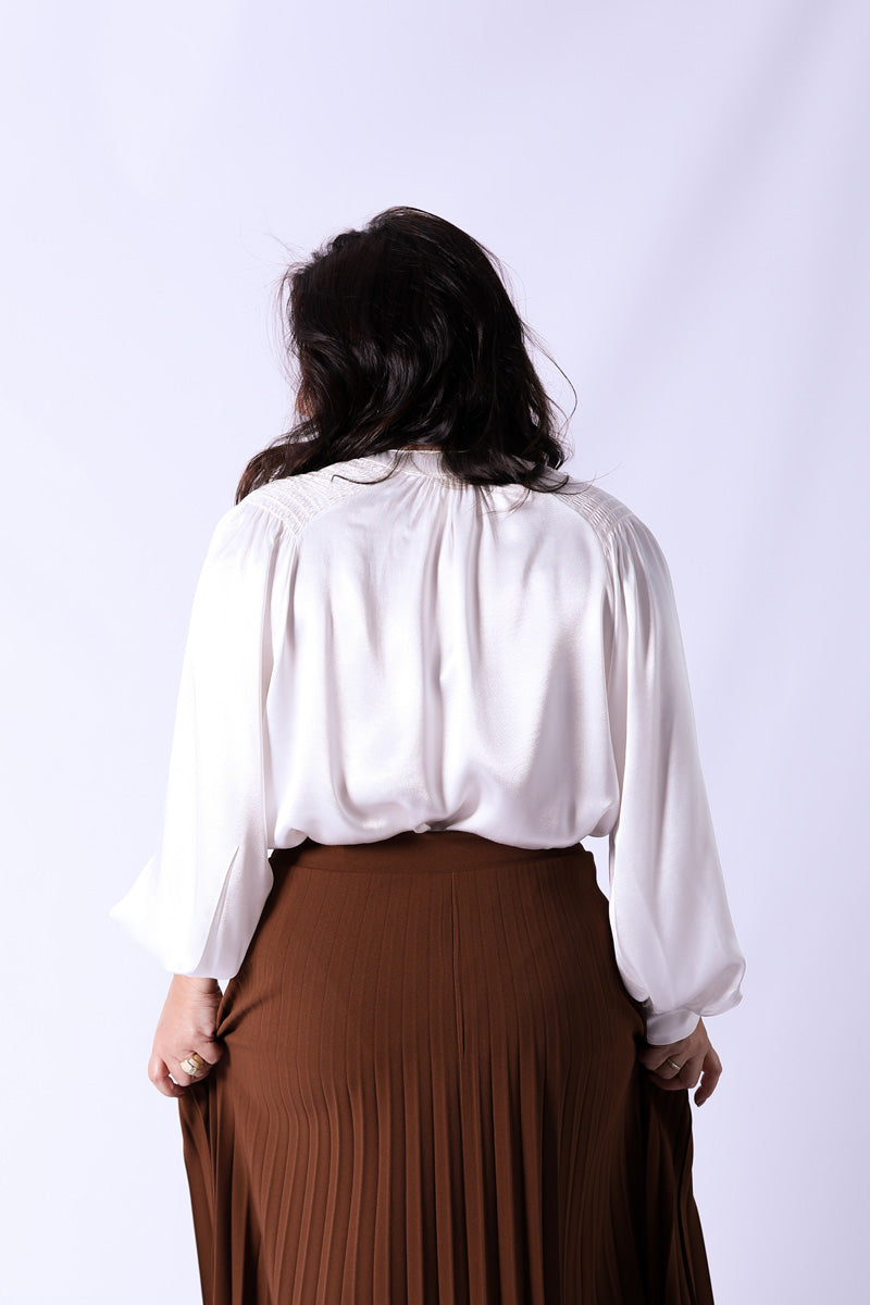 Camisa Zaya Satinada Blanca