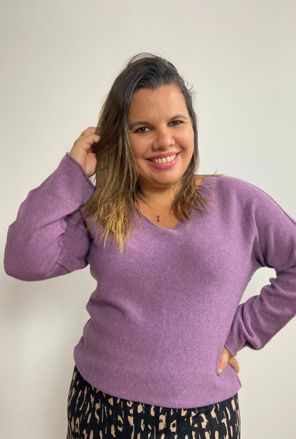 Camisola Malha Yuna Roxo Único - LeChic Moda