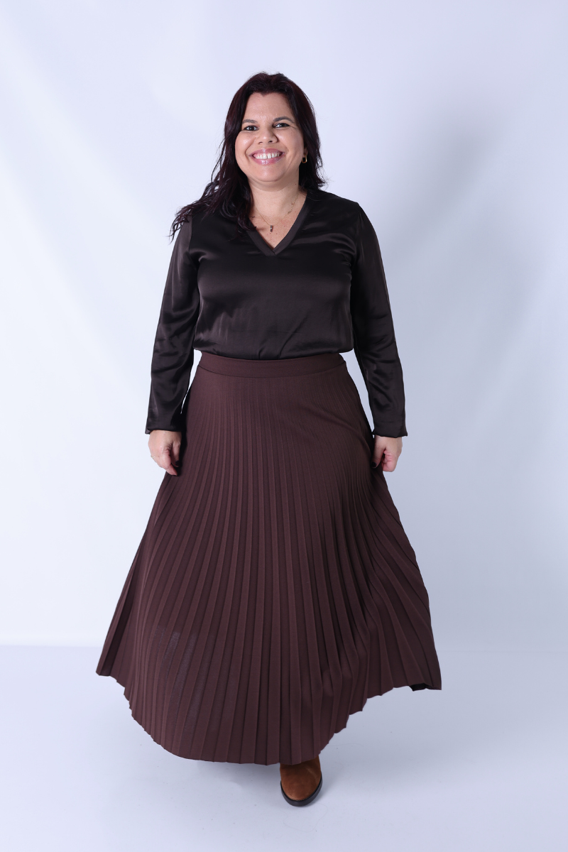 Falda Plisada Lara Chocolate