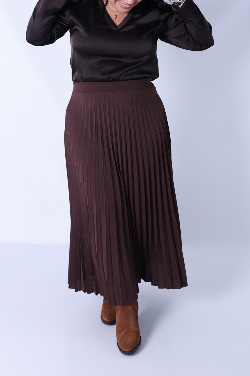 Falda Plisada Lara Chocolate