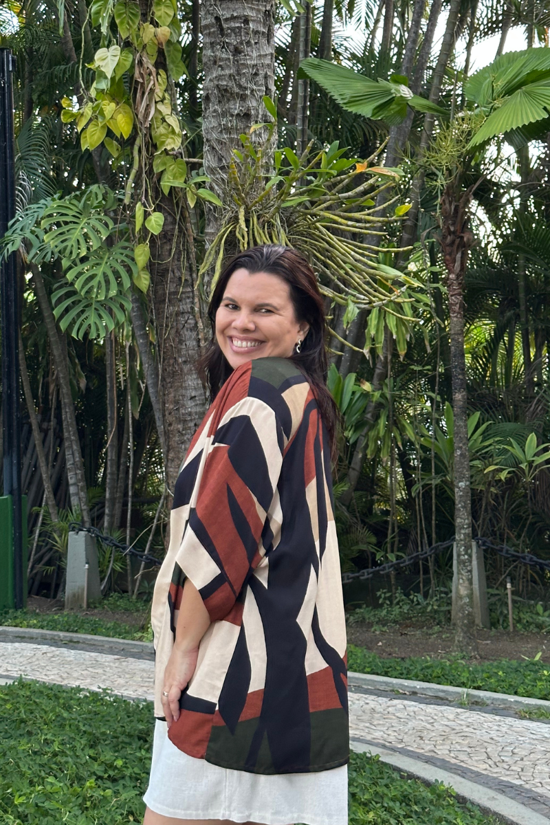 Kimono Estampado Geométrico