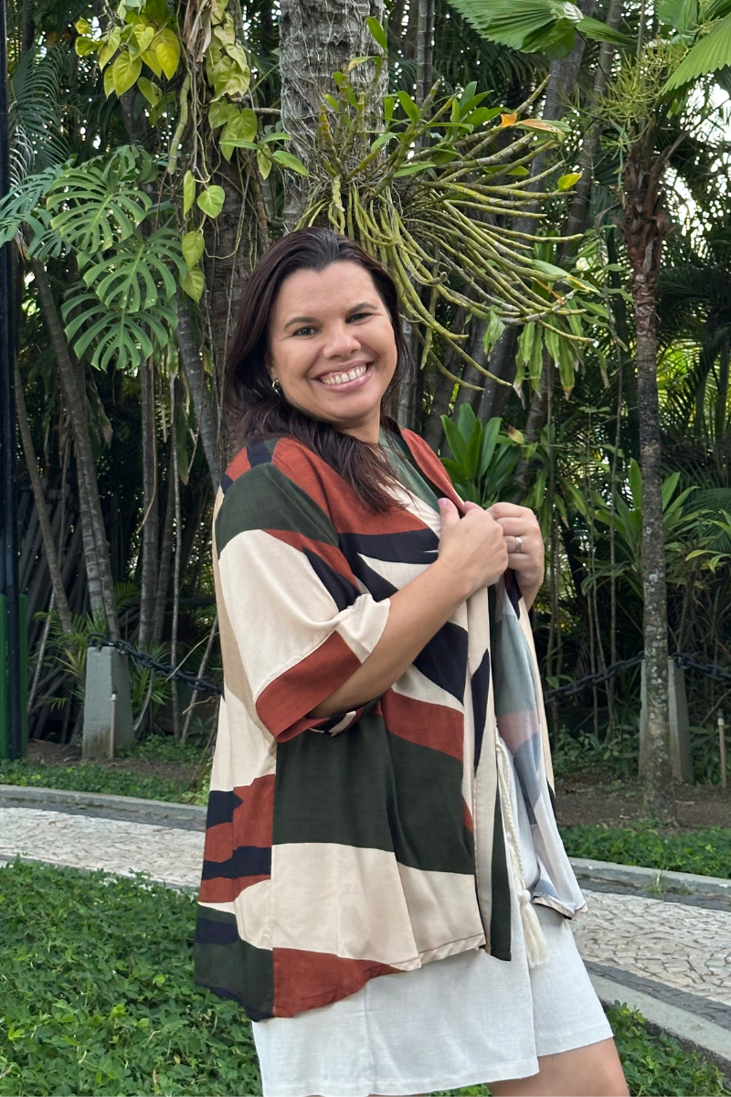 Kimono Estampado Geométrico