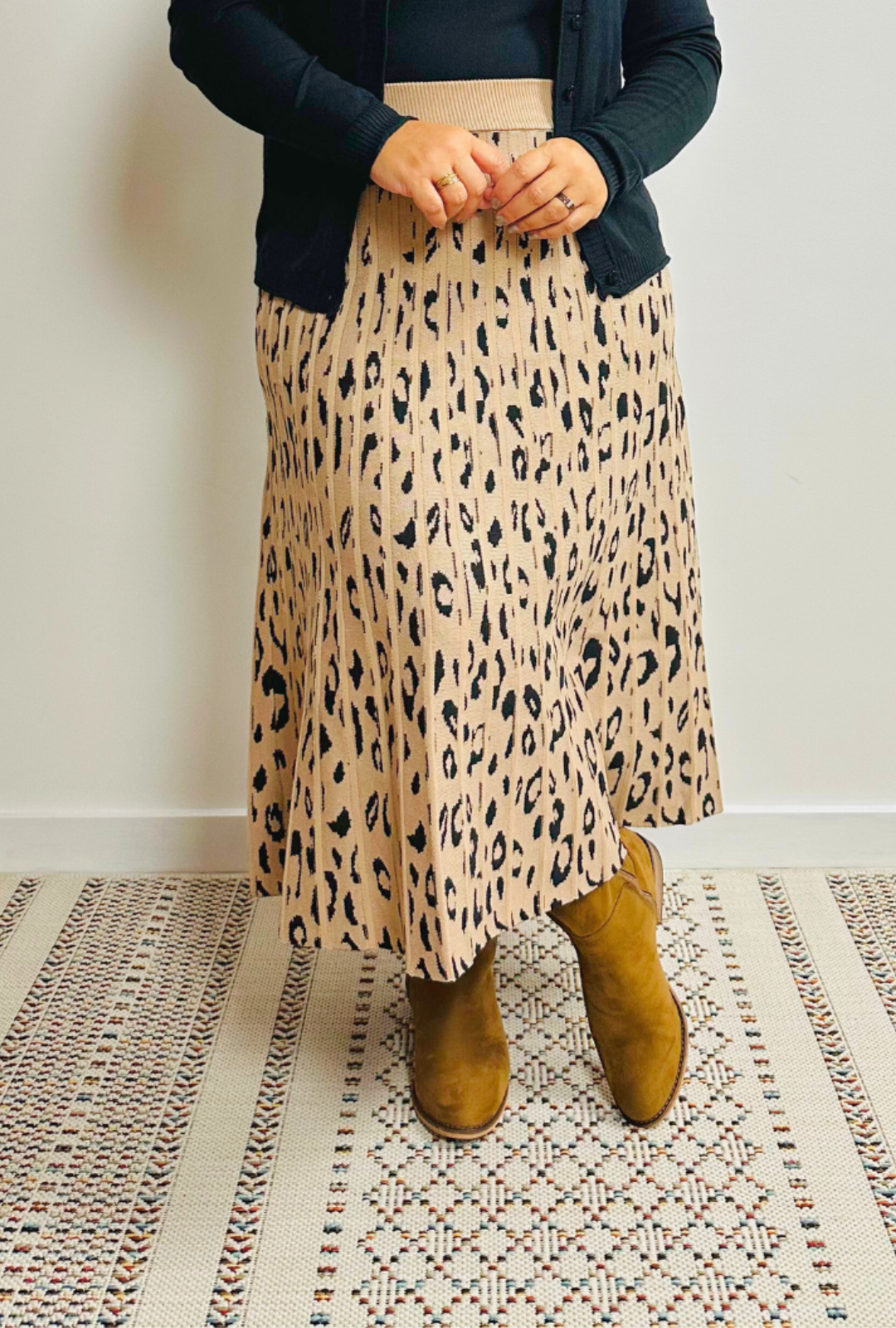 Falda Animal Print Beige