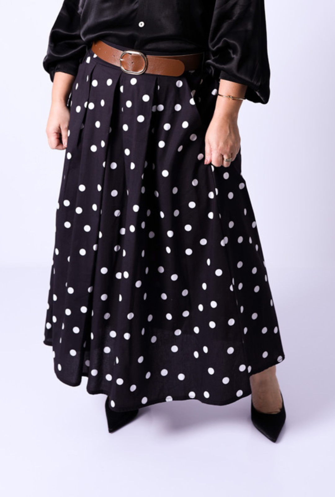 Falda Dots Negra