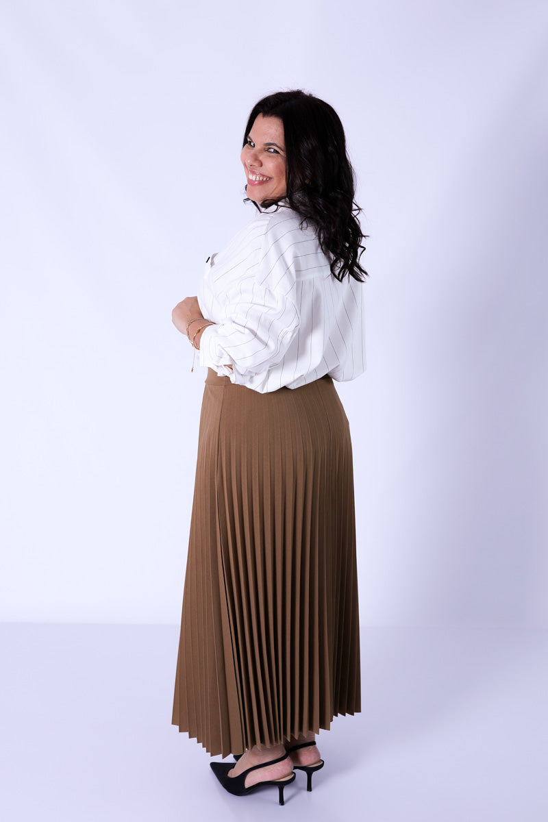 Falda Plisada Lara Camel