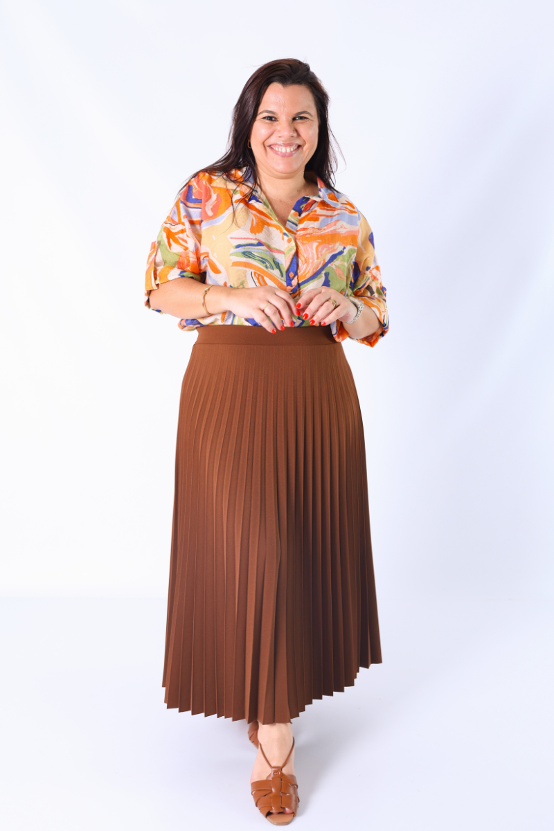 Falda Plisada Lara Marrón