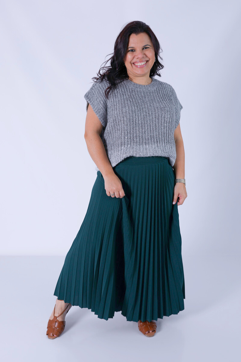 Falda Plisada Lara Verde Bosque