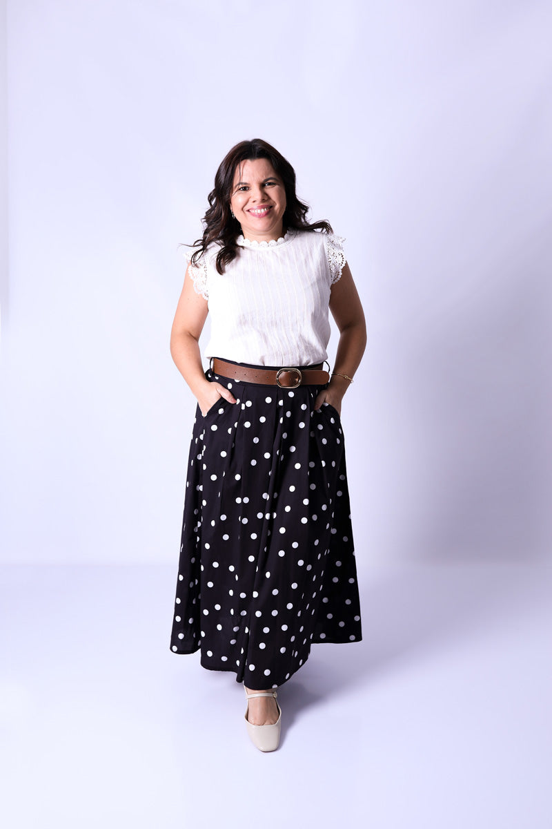 Falda Dots Negra