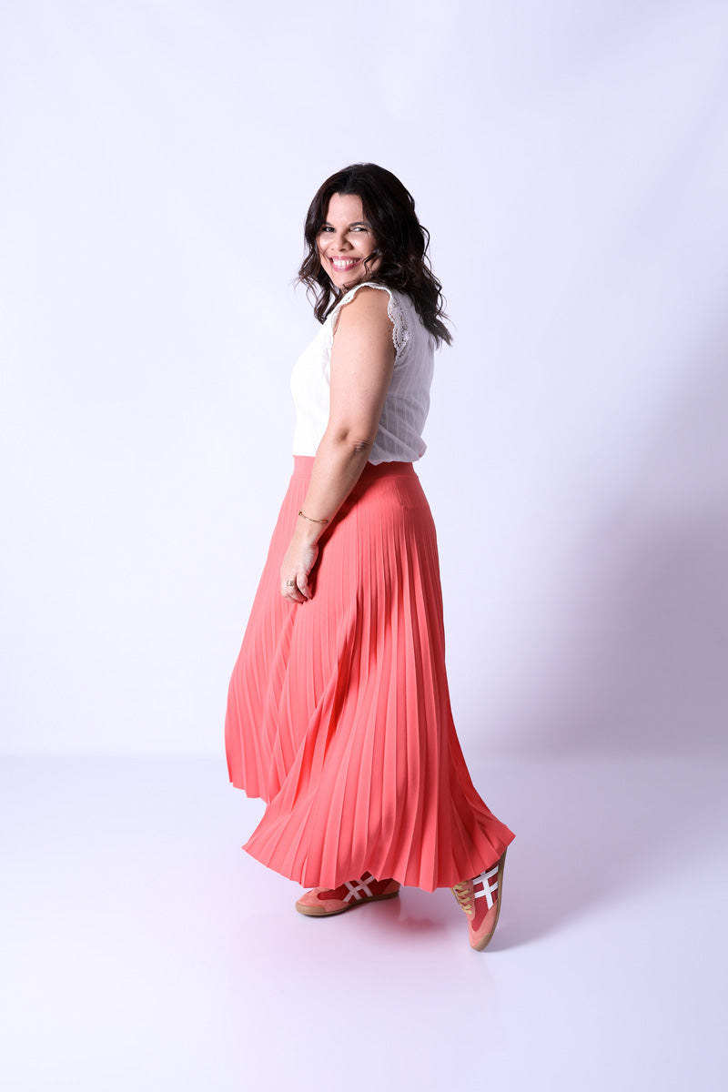 Falda Plisada Lara Coral