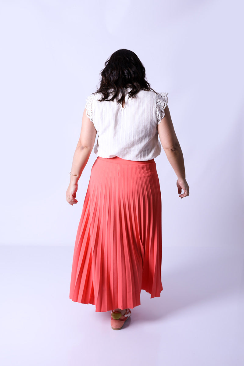 Falda Plisada Lara Coral