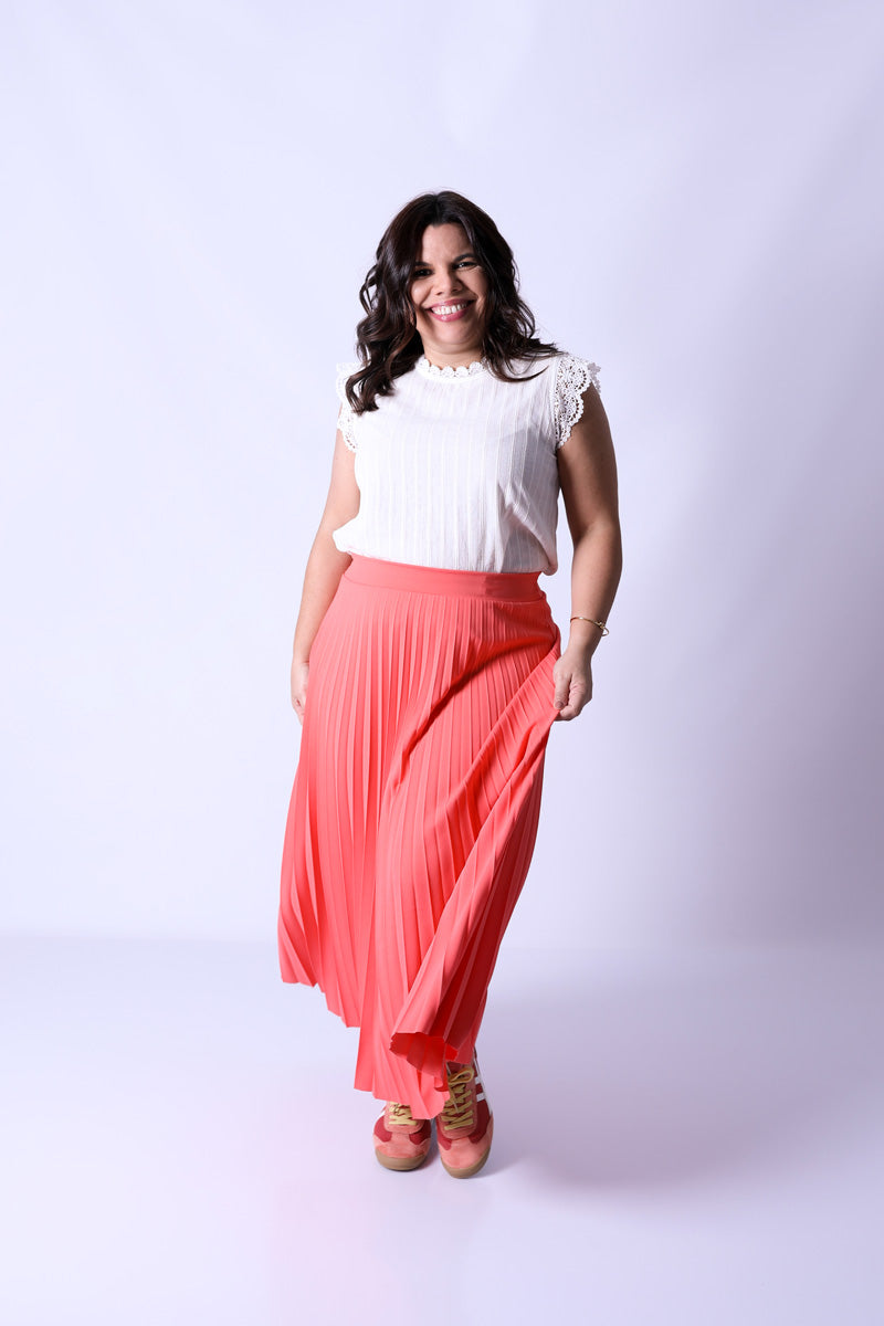 Falda Plisada Lara Coral