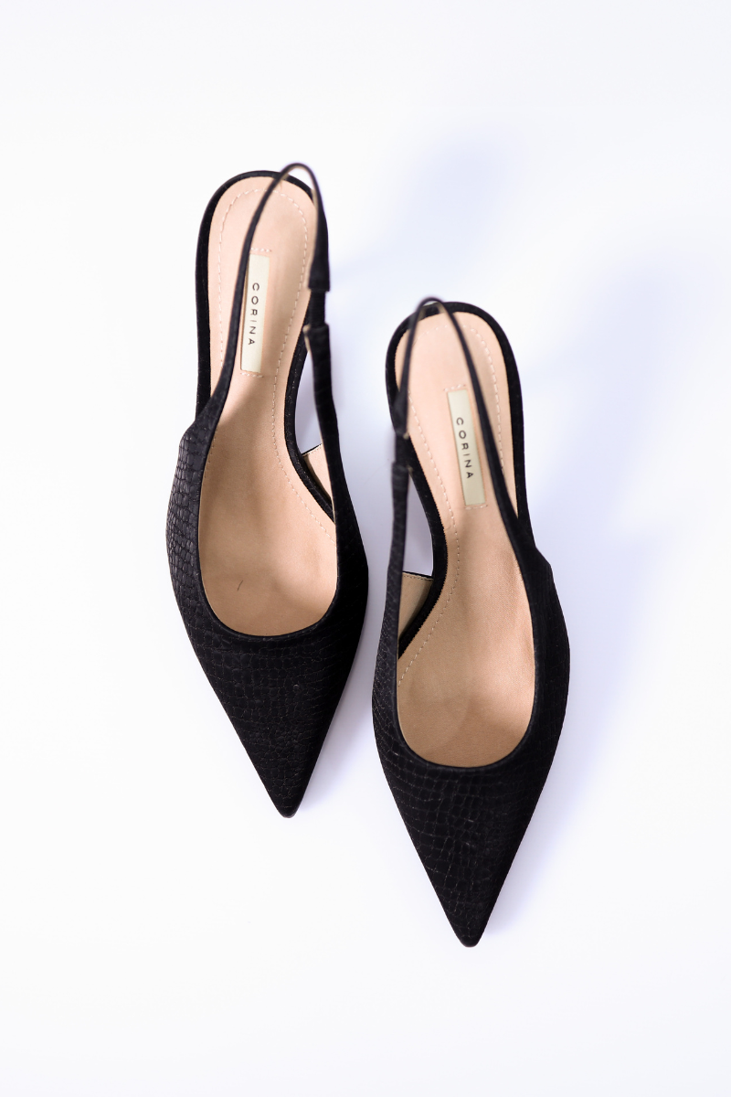 Sapato Slingback Preto - CORINA