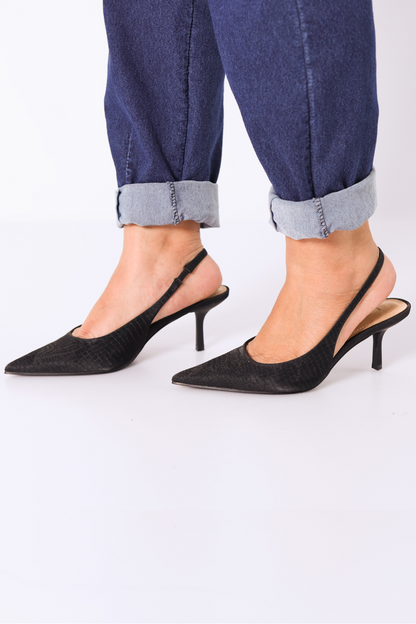 Sapato Slingback Preto - CORINA