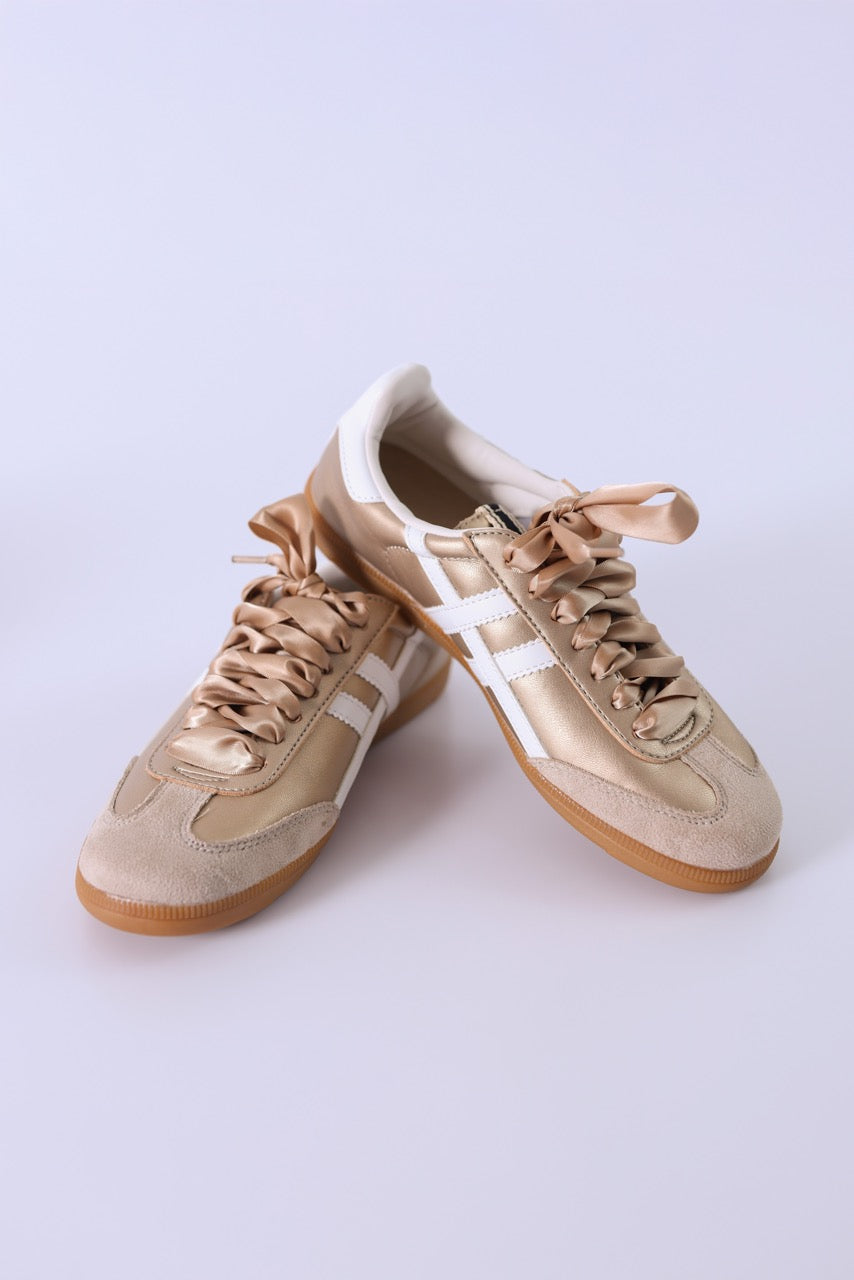 Zapatillas Retro Dorado & Beige - CORINA