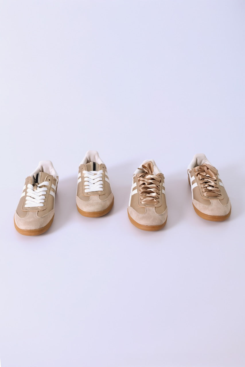 Zapatillas Retro Dorado & Beige - CORINA