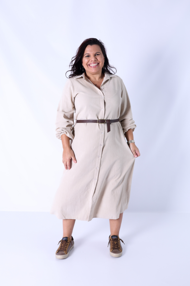 Vestido Camiseiro Crú - RUGA